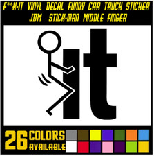 Fk-it Vinyl Decal Funny Car Truck Sticker Jdm Stick-man Middle Finger