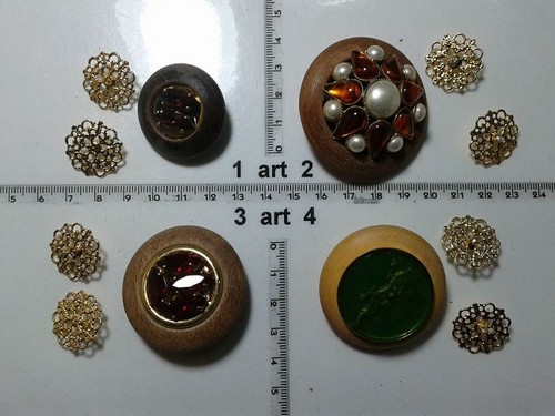 1 lote botones joya estras esmaltes perlas de madera botones vintage botones g14