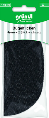 Gründl Jeans Bügelflicken Farbe schwarz