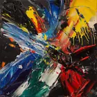 Abstract Expressionism Oil Paint Luxury Canvas Wall Art Picture Print Colourful