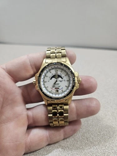 Vintage SEIKO TIDE MASTER Moon Phase Tidal Chronometer Watch 6F24-7019 Untested