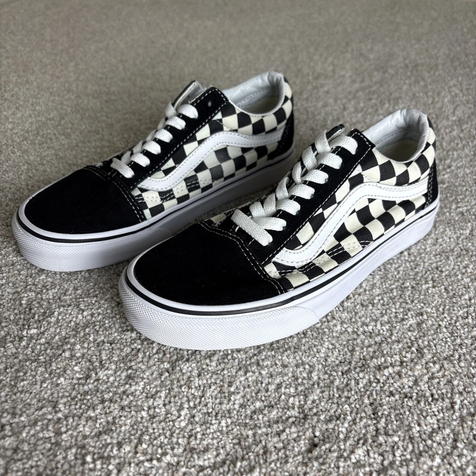 Vans Old Skool Checkerboard Womens Size 7 Black Casual Skate Shoes Sneakers - Image 4 of 4