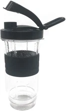 20oz Cup with to go lid extra Non-slip ring 1 Count (Pack of 1), Black 