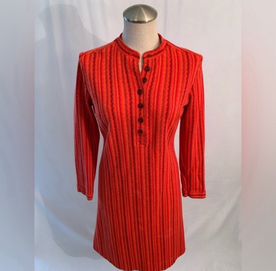 knee length dresses for ladies 70s Retro Groovy Mid Century Modern Floral Printed Bohemian Boho Long   Kate McEnroe New York