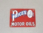 VINTAGE PRICES MOTOR OIL PORCELAIN SIGN GAS OIL CAR TRUCK MOTORCYCLE