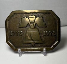 Vintage 1976 Liberty Bell Belt Buckle Bicentennial 1776 USA
