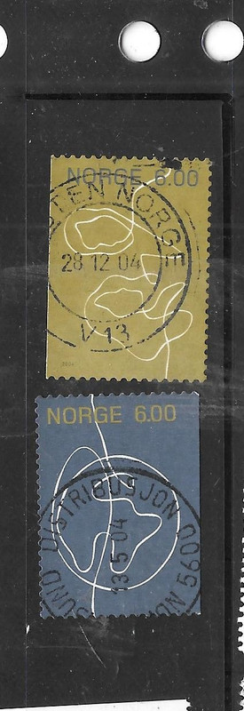 NORWAY SC#1292-3 2004 HUMAN TO HUMAN XF USED COMMEMORATIVE PICTORIAL STAMP SET