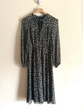 Tommy Hilfiger Women's Sz 4 Chiffon Fit Flare Long Balloon Sleeve Blouson Dress