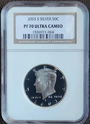 2003-S SILVER NGC PF70 ULTRA CAMEO KENNEDY HALF DOLLAR ** PERFECT UCAM PROOF **