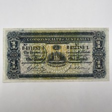 1918 £1 One Pound Banknote - gVF - Cerutty / Collins Scarce Australia (R21)