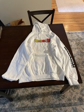 Dragon Ball Z Hoodie Sweatshirt White New Large Goku Krillin Piccolo Etc