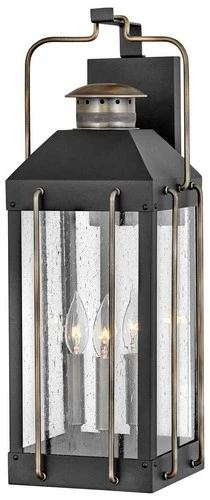 Hinkley Fitzgerald 24"H Textured Black Outdoor Wall Light - Picture 1 of 9