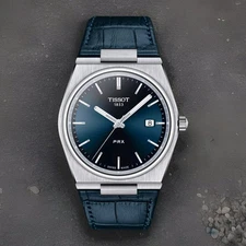 Tissot PRX Blue Watch - Leather Strap T137.410.16.041.00