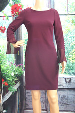 Sony Studios Wardrobe Calvin Klein Burgundy Bell Sleeve Sheath Dress Sz 2