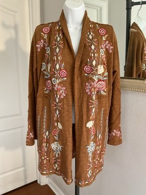 Caite Kyla Seo Karyn Karina Jacket Embroidered Small Pockets Honey Ginger NWT