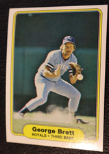 1982 FLEER BASEBALL SET, #405 George Brett, Kansas City Royals, EXMT/NRMT