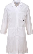 Image of Portwest LW63 Ladies White Work Coat Medium – Lightweight Regular Fit