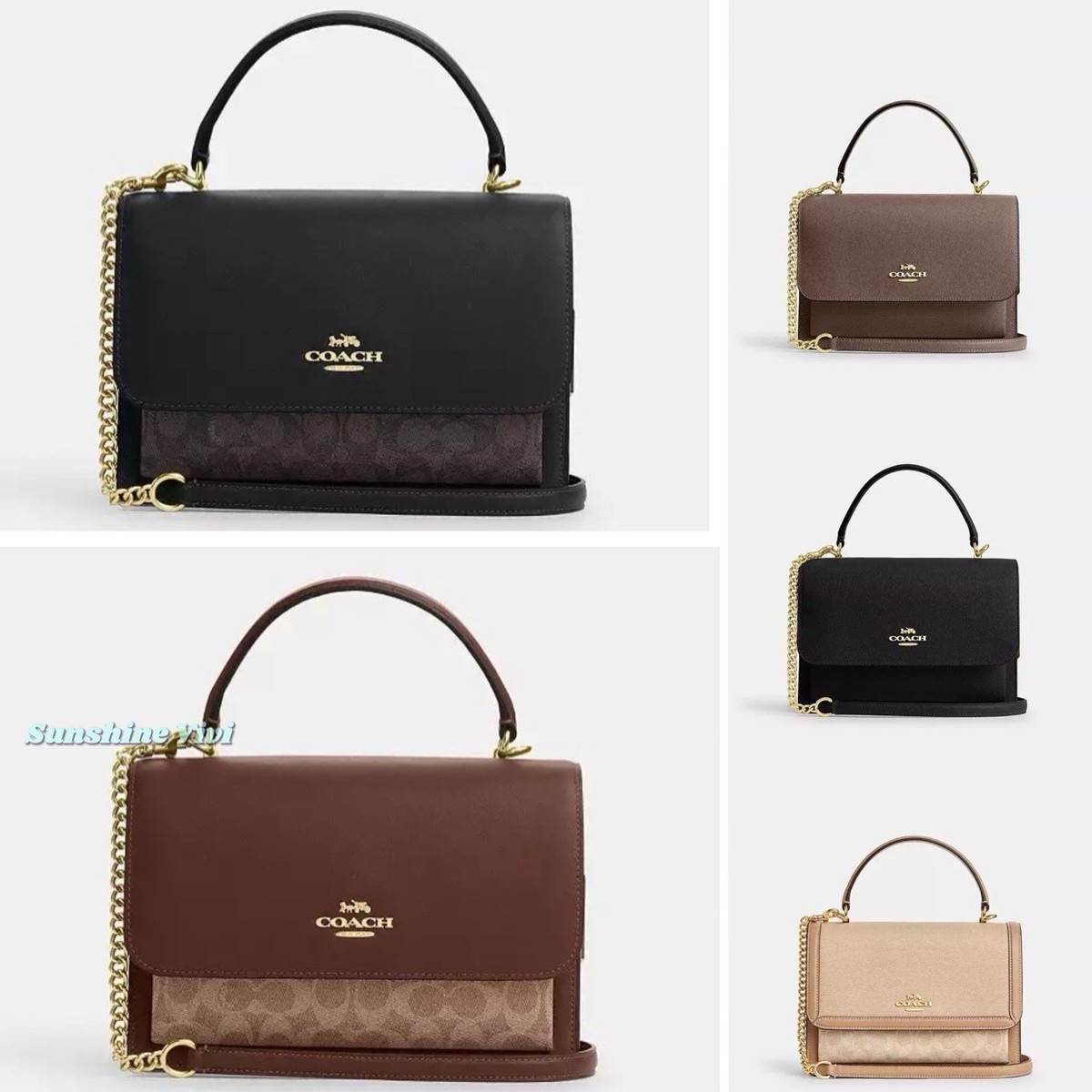 NWT Coach Klare Top Handle Bag Leather Signature Canvas CY687 NWT Coach Klare Top Handle Bag Leather Signature Canvas CY687