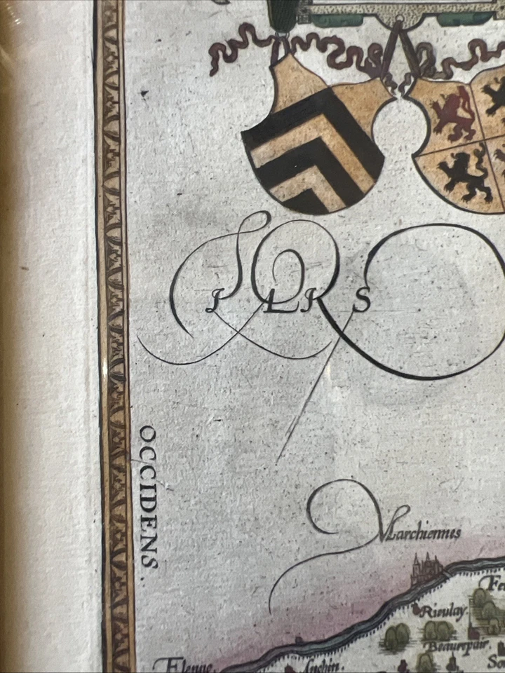 Ortelius Antique Map of Hainaut Hand-Colored Copperplate 17th C. Old Print Shop - Image 3 of 4