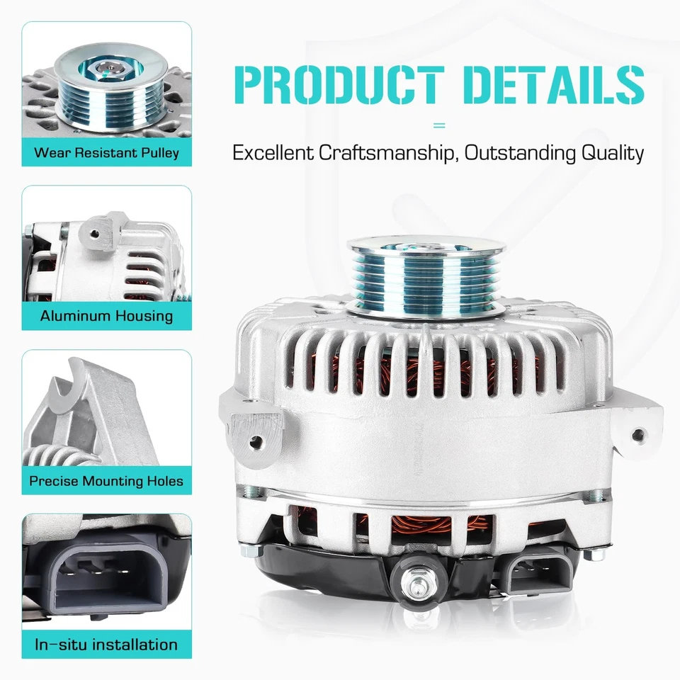 Alternador para Ford Mustang 4,6 L 1996-2004 manual Crown Vic Lincoln Mark VIII Foto 2 de 4