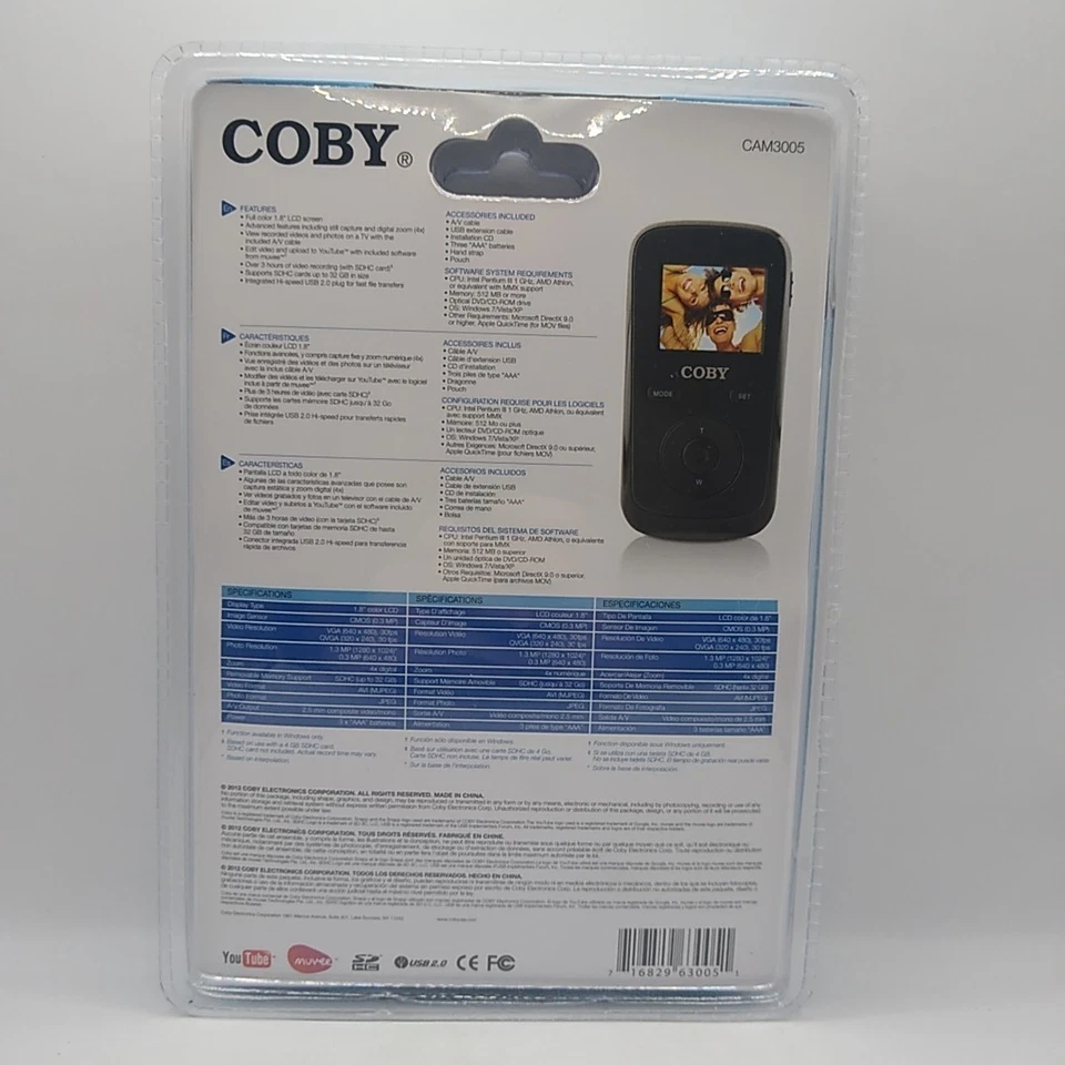 Coby Snapp CAM3005 Digital Camcorder 4x Digital Zoom 1.3MP Brand New In Package  - Image 2 of 4