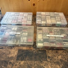 DMC Anchor Floss Cross Stitch Thread Lot Of 380. 4 Plastic Cases