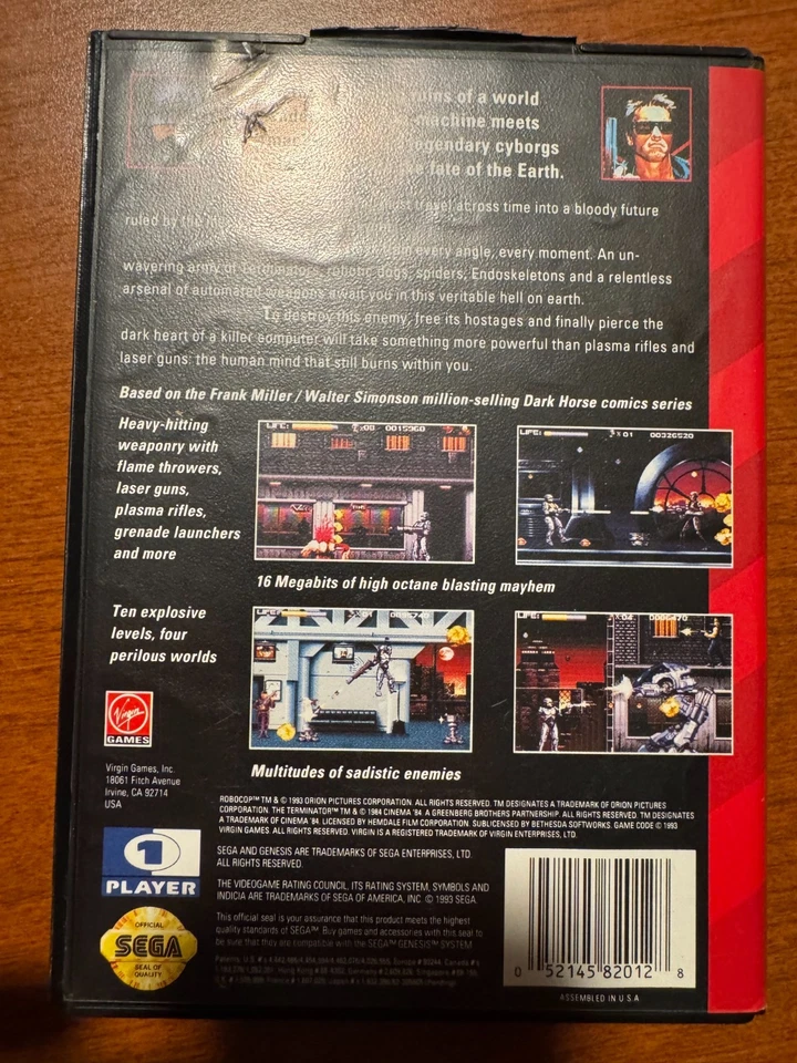 Robocop vs. The Terminator Complete Sega Genesis includes Case and Manual - Image 3 of 3