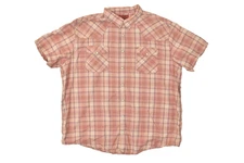 The Foundry Mens Button Down Size 2XLT Tall Young Men Plaid Pockets Pearl Snap