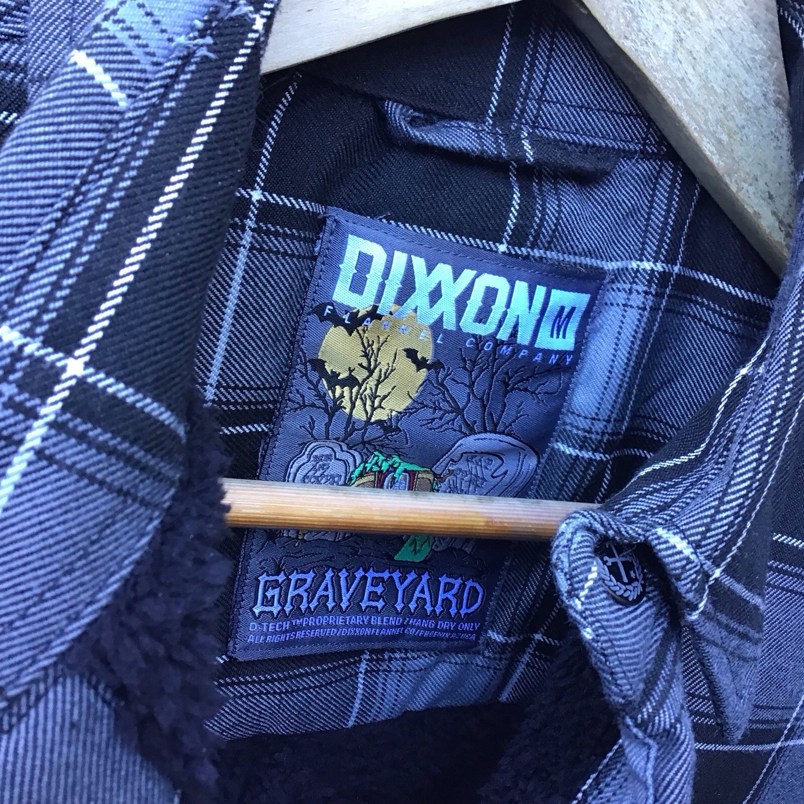 Dixxon Graveyard Flannel Jacket Medium Black Gray… - image 4