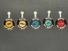 Vintage 1960s Mattel Hot Wheels Metal Badge Lot - Set of 5 New Condition
