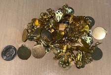 6 Pair Gold Brass Clip on Earring Craft Findings Backs Backings 10mm Flat Pad