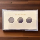 Capital Plastic Holder For 3 US Half Dollars No Dates White Display Snaplock New