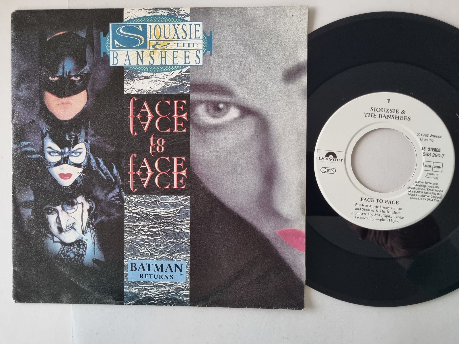 Siouxsie & The Banshees - Face To Face 7'' Vinyl Germany/ OST BATMAN RETURNS