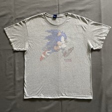 Vintage 2000s Sonic The Hedgehog T Shirt Mens XL Gray Promo SEGA Video Game Y2k
