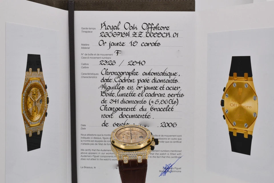 READ AP audemars piguet royal oak offshore 42mm factory set diamond Warranty - Image 3 of 4