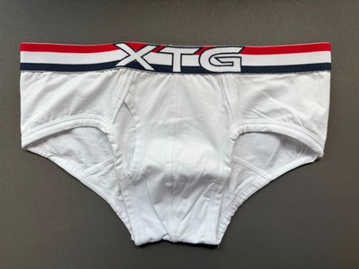XTG Mens Underwear Brief Slip L Large White Cotton Herren Unterwäsche