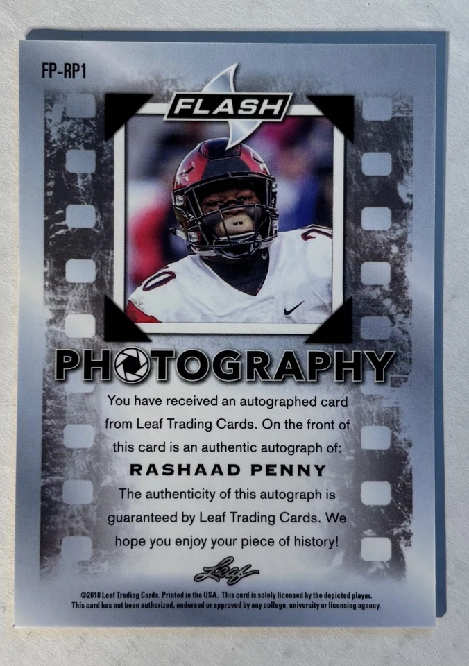 2018 Leaf - Rashaad Penny #FP-RP1 RC Auto   - Image 2 of 2