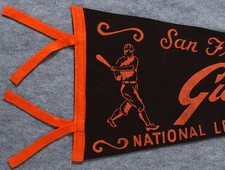 Fanion Vintage Des San Francisco Giants - Années 60 - Taille Originale 12x30 Pouces - Pièce De Collection