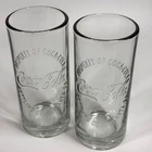 Coca-Cola Atlanta Bottling Co. Etched Glass Tumblers Pair Vintage 2009