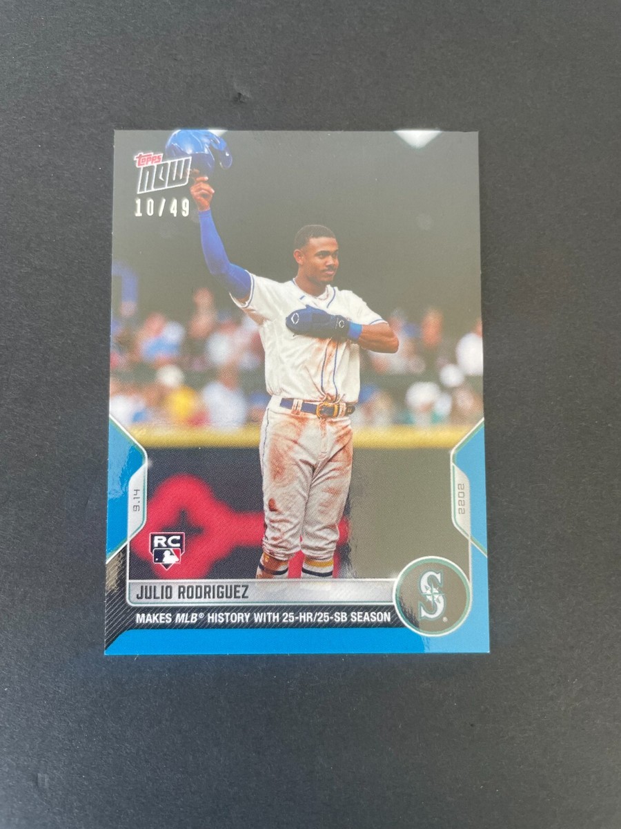Julio Rodriguez 2022 Topps NOW Historic 25-25 Season Blue RC