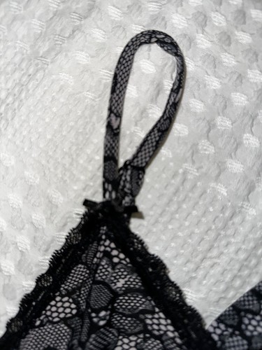 🌸Spring Cleaning🌸 Beautiful Sleep Set Black Lace Print Nightgown/Black Robe - Picture 4 of 7