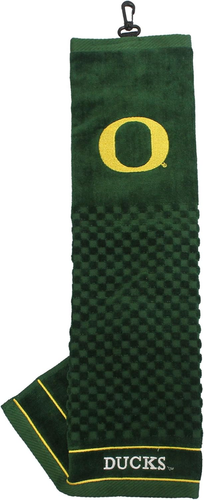 NCAA Embroidered Golf Towel, Checkered Scrubber Design, Embroidered Logo