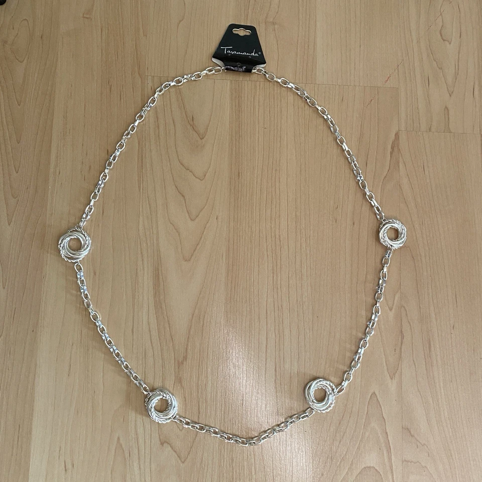 NEW Taramanda Costume Silver-Colored 37” Long Fashion Necklace - Image 2 of 4