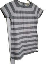 Michael Kors T-Shirt Dress, Size Small. White and Gray Stripes. Pre-Owned 