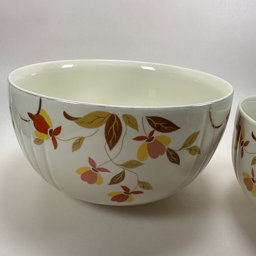 Hall Autumn Leaf Mixing Bowls Uranium Glazed Pre-WWII Set of 2 - Picture 2 of 9