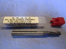 1 – US 22 CUTTING TOOLS 22-TM-UN-24-24 3/8-24 4 Flute End Mill, 3" OAL. NEW in C