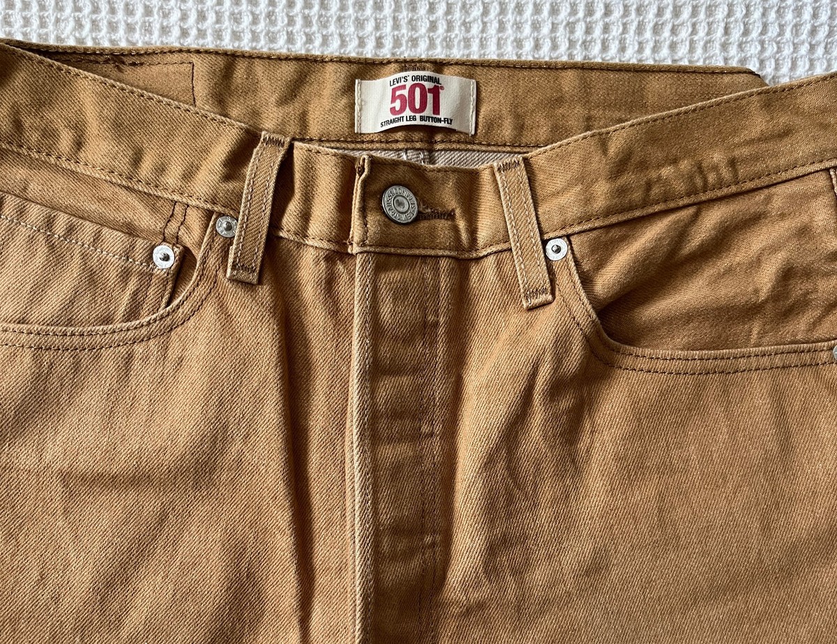 Vintage Levis 501 jeans mustard yellow 34x32 (meas 32