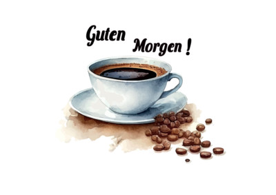 Kaffee Tasse Guten Morgen Wandtattoo/Aufkleber-Sticker Personalisierbar