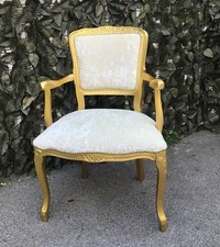 POLTRONCINA POLTRONA CAMERA DA LETTO IMBOTTITA COLORE ORO 