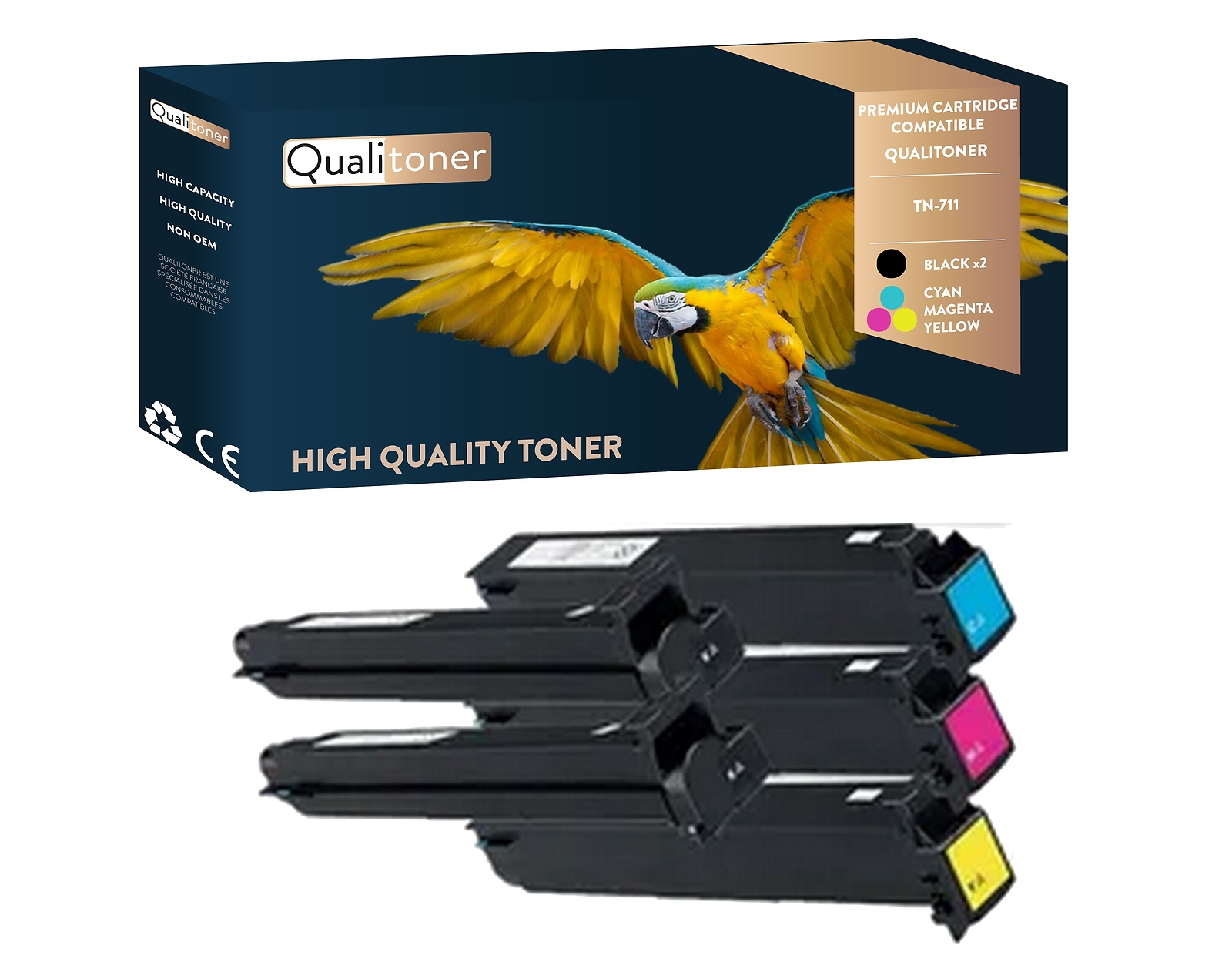 Pack de toners TN711 haute capacité Konica Minolta par Qualitoner